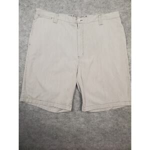 Hobie Men's 40 Green & White Stripe Cotton Shorts Preppy Pockets Light Weight